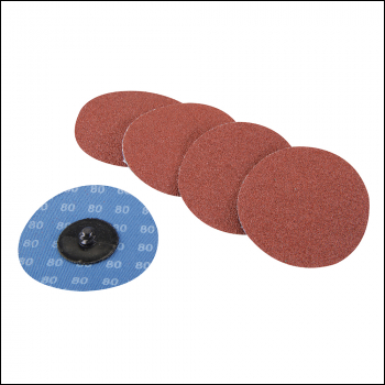 Silverline 75mm Quick-Change Sanding Discs Set 5pce - 80 Grit - Code 100105