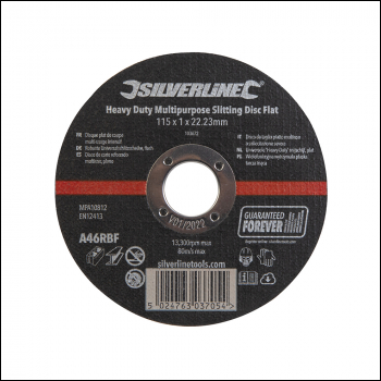 Silverline Heavy Duty Multipurpose Slitting Disc Flat - 115 x 1 x 22.23mm - Code 103672