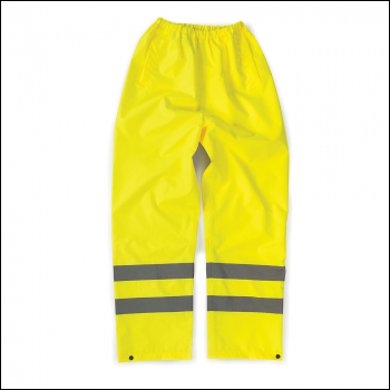 Tough Grit Hi-Vis Waterproof Trousers Yellow - M - Code 144279