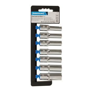Silverline Deep Socket Set 1/2 inch  Drive 6pt Metric 7pce - 10 - 19mm - Code 196513