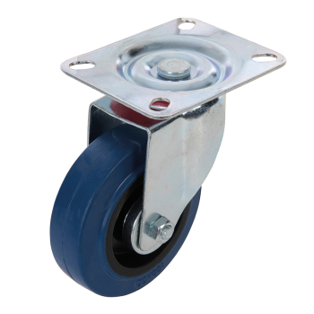 Fixman Swivel Elastic Rubber Castor - 100mm 140kg Blue - Code 199919