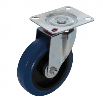 Fixman Swivel Elastic Rubber Castor - 125mm 180kg Blue - Code 200263