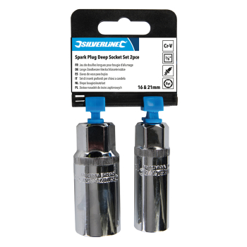 Silverline Spark Plug Deep Socket Set 2pce