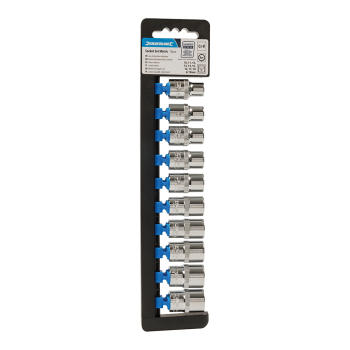 Silverline Socket Set 1/2 inch  Drive 6pt Metric 10pce - 10 - 19mm - Code 245463