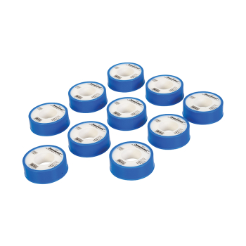 Silverline White PTFE Thread Seal Tape 10pk - 12mm x 12m - Code 250475