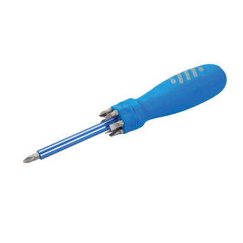 Silverline Multi-Bit Screwdriver with Telescopic Pick-Up Magnet - 7 Driver Bits - Code 250547