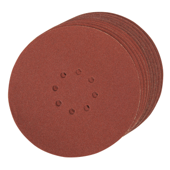 Silverline Hook & Loop Discs Punched 225mm 10pk