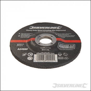 Silverline Heavy Duty Metal Grinding Disc Depressed - 125 x 6 x 22.23mm - Code 275173