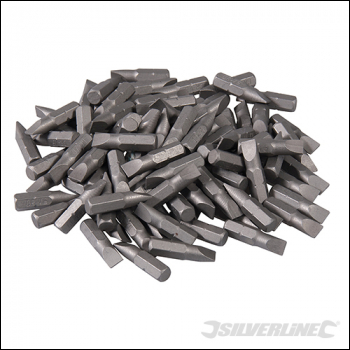 Silverline Slotted Cr-V Screwdriver Bits 100pk