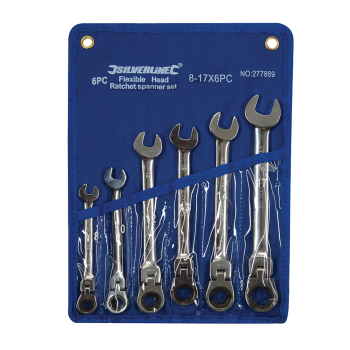 Silverline Flexible Head Ratchet Spanner Set 6pce - 8 - 17mm - Code 277869