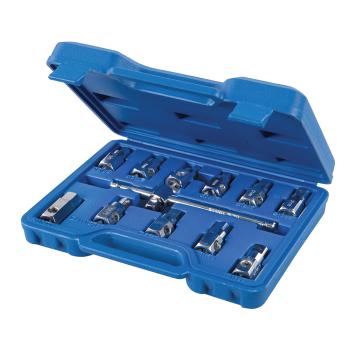 Silverline Universal Drain Plug Key Set 12pce - 3/8 inch  / 8 - 17mm - Code 279661