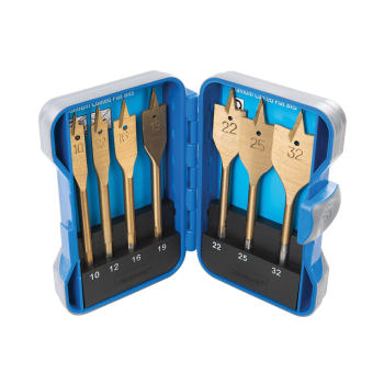 Silverline Titanium-Coated Flat Bit Set 7pce - 10 - 32mm - Code 279870
