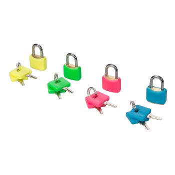 Silverline Hi-Vis Brass Padlocks Set 4pce - 20mm - Code 282715