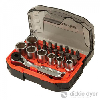 Dickie Dyer Socket & Bit Set 1/4 inch  Drive 23pce - 23pce - Code 289414