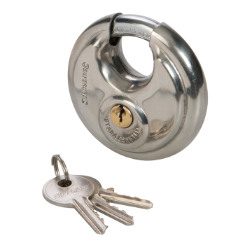 Silverline Stainless Steel Disc Padlock - 70mm - Code 292707