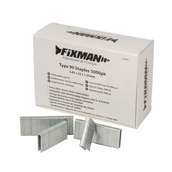 Fixman Type 90 Staples 5000pk - 5.80 x 22 x 1.25mm - Code 312861