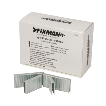 Fixman Type 90 Staples 5000pk - 5.80 x 25 x 1.25mm - Code 331428