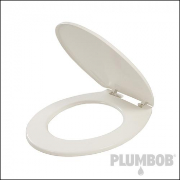 Plumbob Standard Toilet Seat White - Standard Hinges - Code 355801