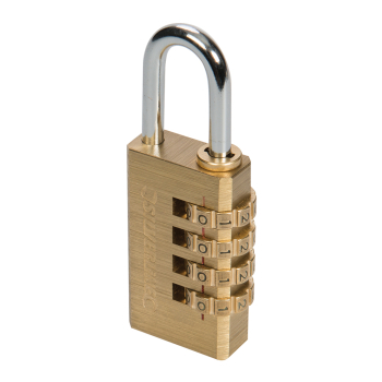 Silverline Combination Padlock Brass - 4-Digit - Code 360848