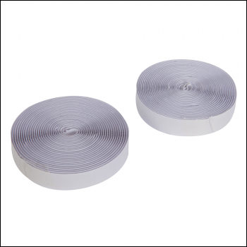 Fixman Hook & Loop Tape White Self-Adhesive 2pce - 50mm x 5m - Code 366690