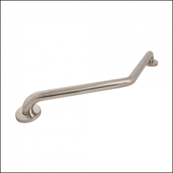 Plumbob Angled Bathroom Grab Bar Polished Stainless Steel - 250 x 590mm - Code 380957