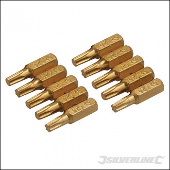 Silverline T30 Gold Screwdriver Bits 10pk - T30 - Code 394983