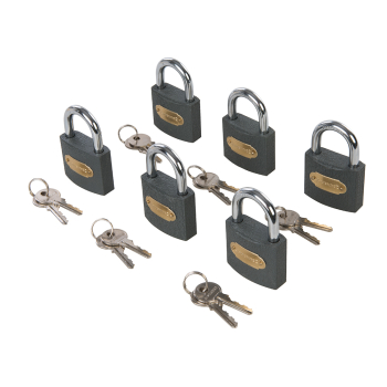 Silverline Iron Padlock Keyed Alike 6pk - 50mm - Code 407238