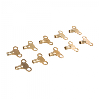 Dickie Dyer Brass Clock-Type Radiator Bleed Keys - 10pk - Code 409146