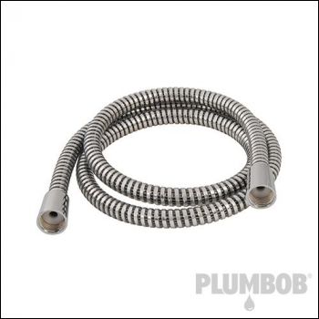 Plumbob Black / Silver Corrugated PVC Shower Hose - 1.5m - Code 418144