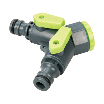 Silverline 2-Way Tap Connector - 3/4 inch  BSP to 1/2 inch  Male - Code 444072