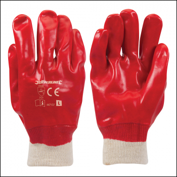 Silverline Red PVC Gloves - L 10 - Code 447137