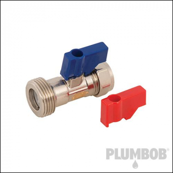 Plumbob Washing Machine Tap - 15mm x 3/4 inch  Straight Non-Return - Code 449191
