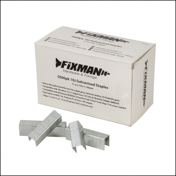 Fixman 10J Galvanised Staples 5000pk - 11.2 x 14 x 1.17mm - Code 455701