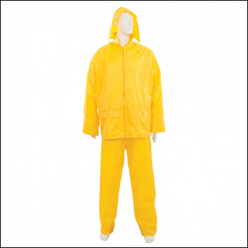 Silverline Rain Suit Yellow 2pce - L 32 inch W (56 - 116cm) - Code 457006