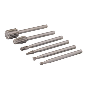 Silverline Rotary Tool HSS Burr Set 6pce - 2, 3, 5, 7mm Dia - Code 457038
