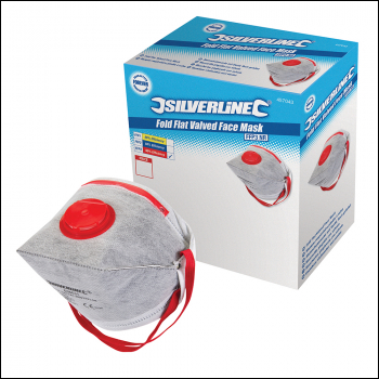 Silverline Fold Flat Valved Face Mask FFP3 NR Display Box 25pk - FFP3 NR - Code 457043