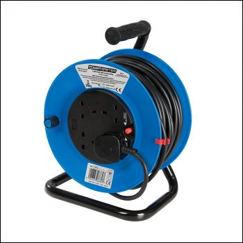 Powermaster Cable Reel Freestanding 13A 230V - 4-Gang 25m - Code 465510