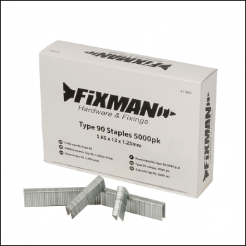 Fixman Type 90 Staples 5000pk - 5.80 x 13 x 1.25mm - Code 471953