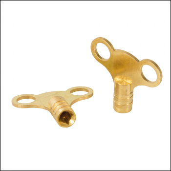 Dickie Dyer Brass Clock-Type Radiator Bleed Keys - 2pk - Code 476883