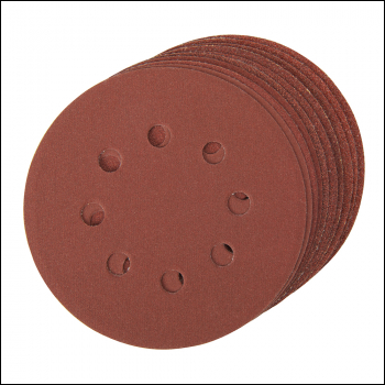 Silverline Hook & Loop Discs Punched 125mm 10pce - 125mm 4 x 60, 2 x 80, 120, 240G - Code 479349