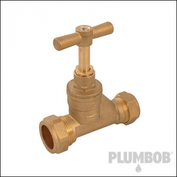 Plumbob Poly Stopcock - 15mm Copper x 25mm MDPE - Code 481202