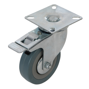 Fixman Braked Swivel Rubber Castor - 75mm 50kg - Code 487739