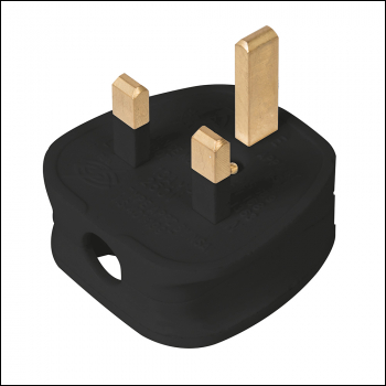 Powermaster 13A Fused Plug - Black - Code 488289