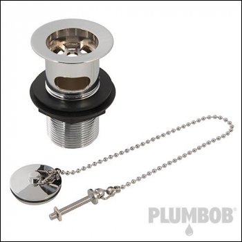 Plumbob Chrome-Plated Brass Basin Waste Slotted - 1-1/4 inch  (32mm) - Code 491344