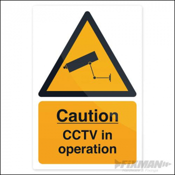 Fixman CCTV In Operation Sign - 200 x 300mm Self-Adhesive - Box of 5 - Code 494121