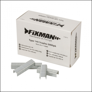 Fixman Type 140 Staples 5000pk - 10.55 x 8 x 1.26mm - Code 516813