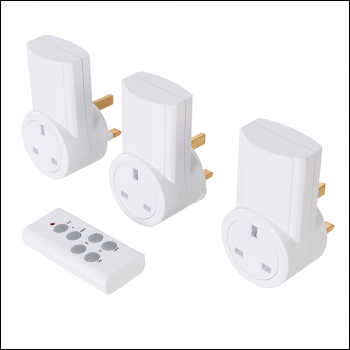 Powermaster Wireless Remote Control Power Socket 230V 3pk - UK 10A 230V - Code 550077