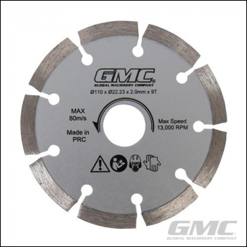 GMC Diamond Saw Blade GTS1500 - Diamond Saw Blade 110 x 22.23 x 2mm x 9T - Code 564293