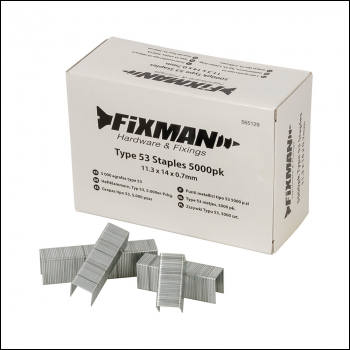 Fixman Type 53 Staples 5000pk - 11.25 x 14 x 0.75mm - Code 565129