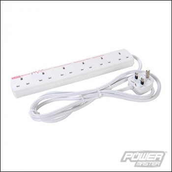 PowerMaster Surge-Protected Extension Lead with Neon Indicator 230V - 4-Gang 2m - Code 569638